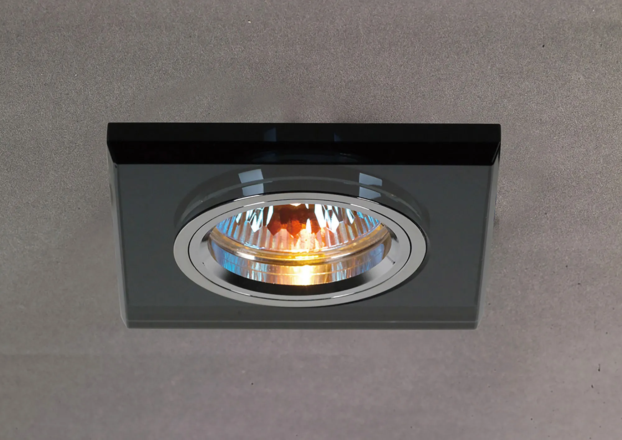 IL30817BL  Crystal Downlight Shallow Square Rim Only Black